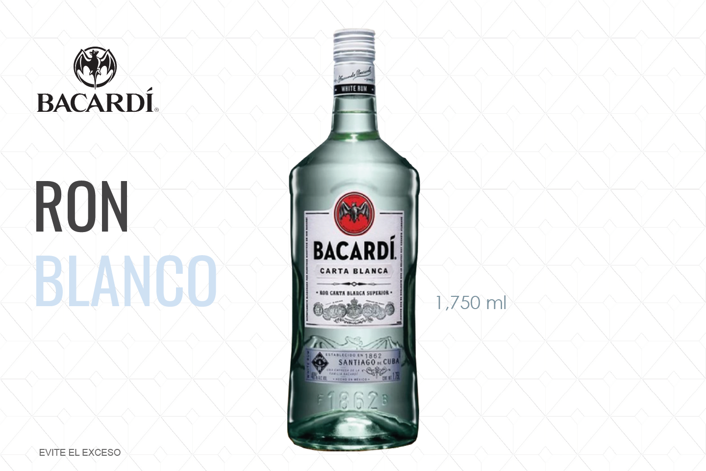 Bacardí blanco 1,750 ml